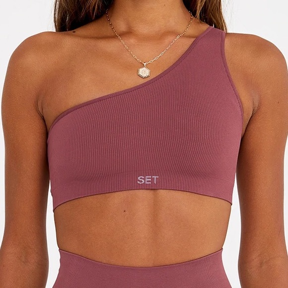 SET Active Other - SETactive Sculptflex Ribbed One Shoulder Bra in Canyon (Small) NWT